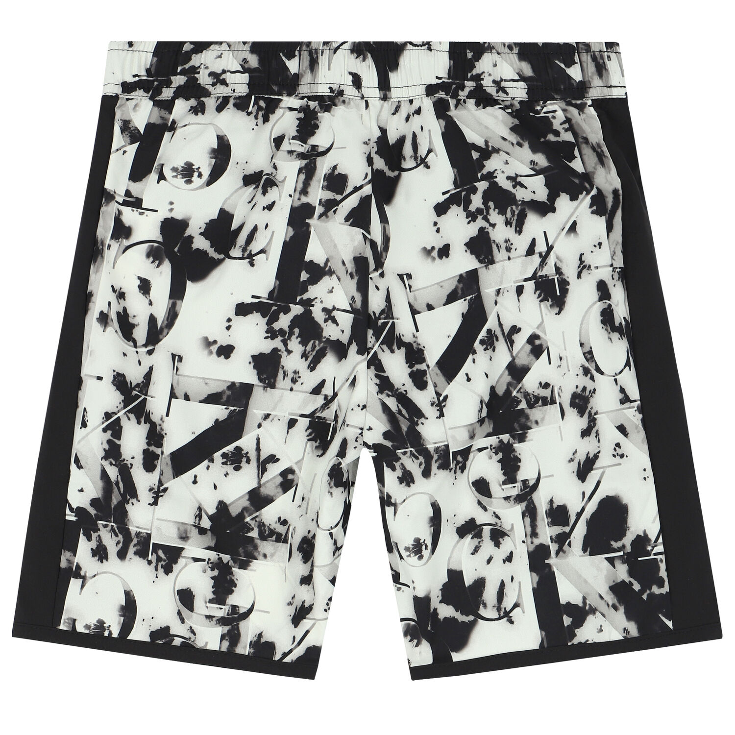 Boys Black & Ivory Logo Shorts, 1, hi-res image number null