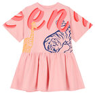 Girls Pink Logo Dress, 1, hi-res