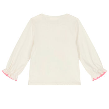 Younger Girls Ivory Llama Long Sleeve Top