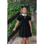 Girls Black Velvet Bow Headband, 1, hi-res