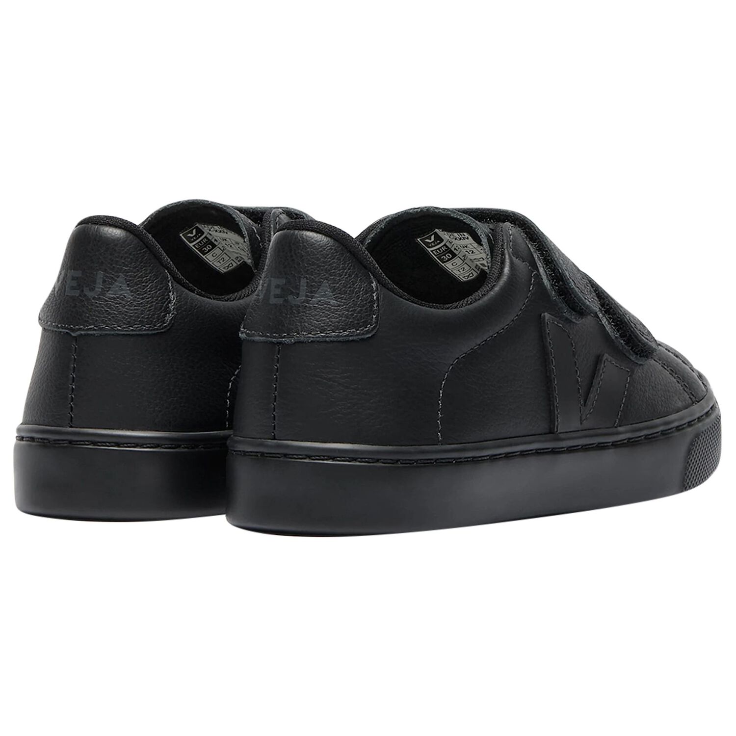 Boys Black Logo Leather Trainers, 1, hi-res