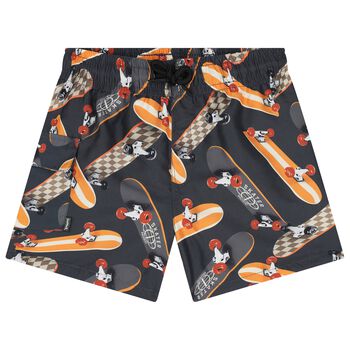 Boys Grey Skate Board Swim Shorts
