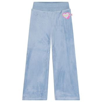 Girls Blue Heart Flared Trousers