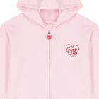 Girls Pink Logo Hooded Zip Up Top, 1, hi-res