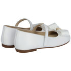 Girls White Satin Bow Shoes, 1, hi-res