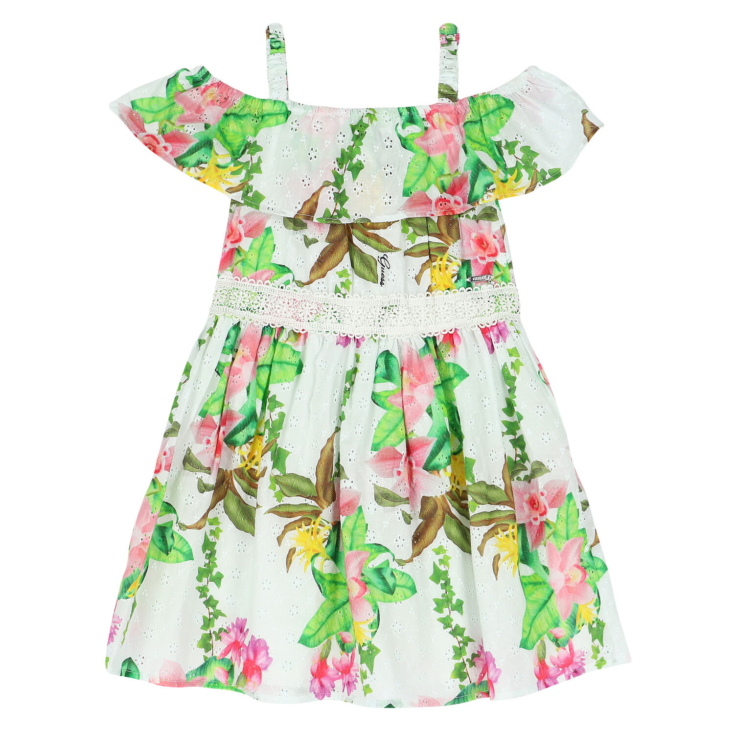 فستان باللون الأبيض والأصفر ليمون, 1, hi-res