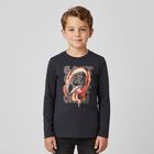 Boys Grey Headphone Long Sleeve Top, 1, hi-res