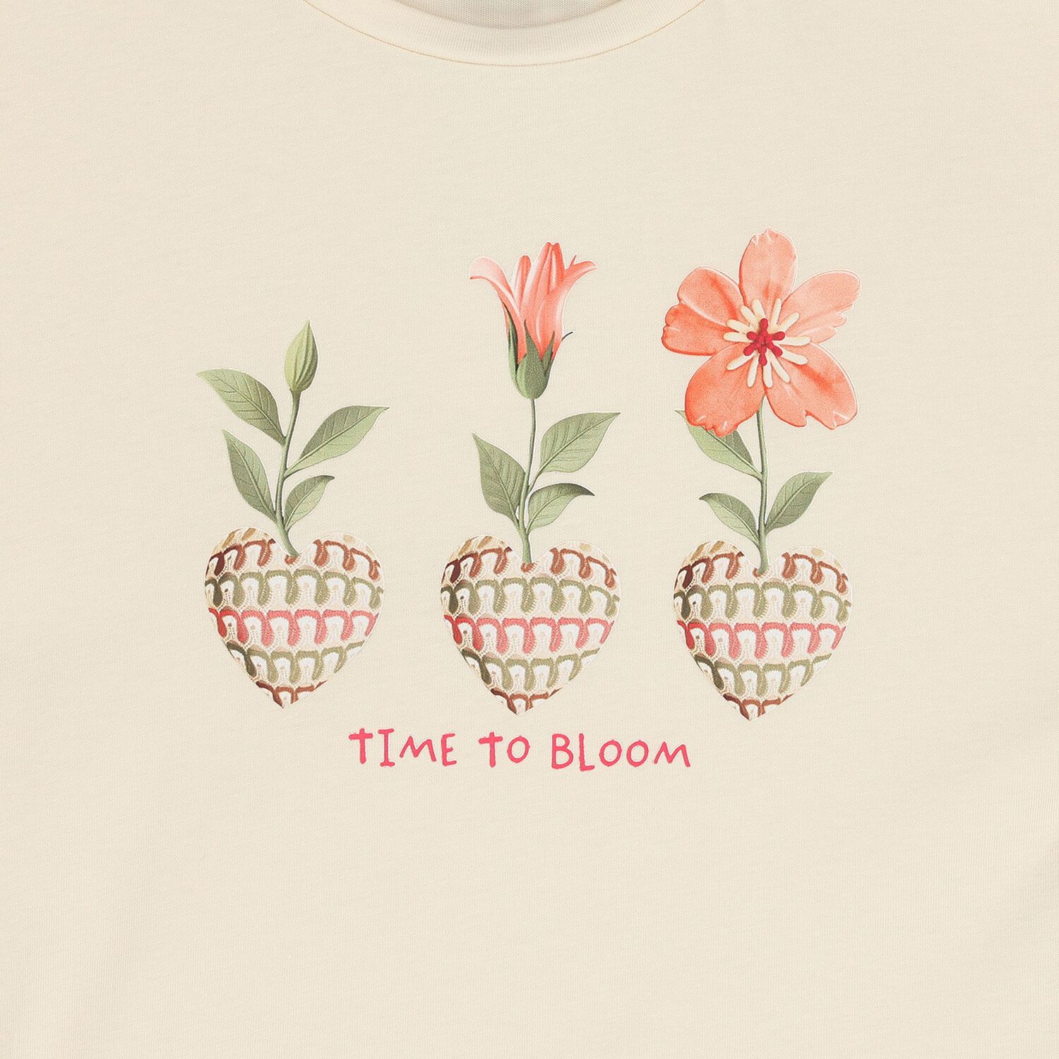 Girls Beige Flower Leggings Set, 1, hi-res