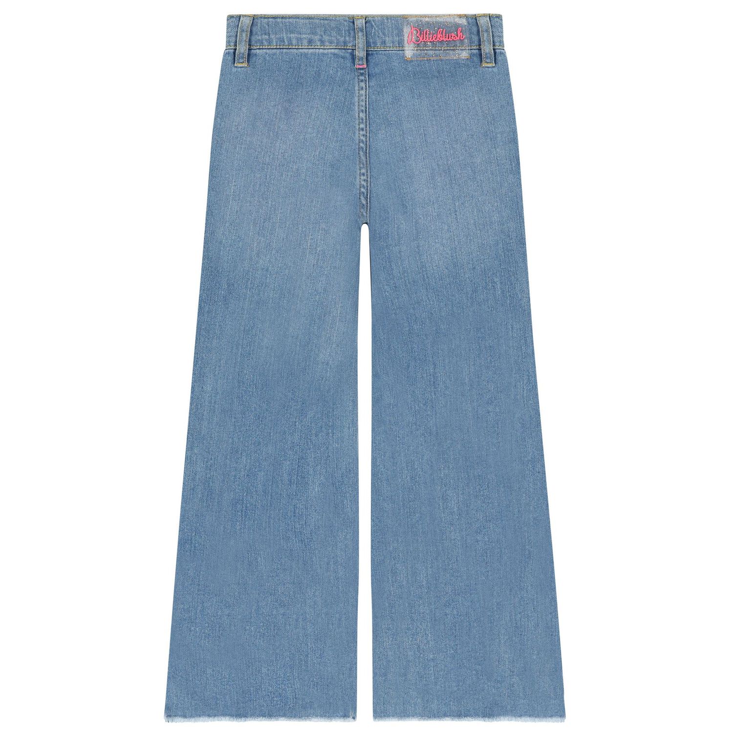 بنطلون بنات جينز دنيم  مزين بترتر باللون الأزرق , 1, hi-res