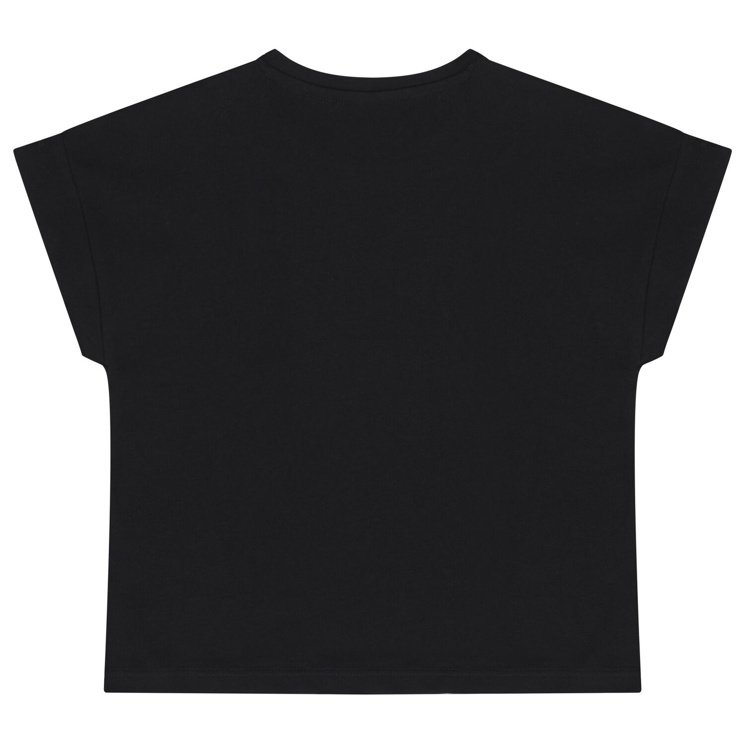 تي شيرت بالشعار باللون الأسود للبنات , 2, hi-res