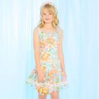 حقيبة يد مطرزة بالزهور باللونين الابيض و البرتقالي للبنات , 1, hi-res