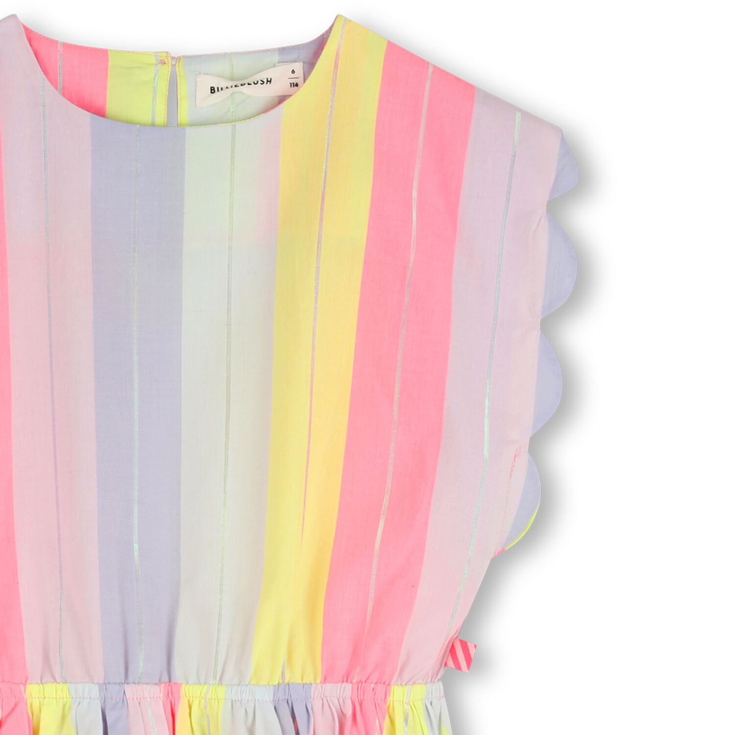 Girls Multi-Coloured Stripes Dress, 1, hi-res