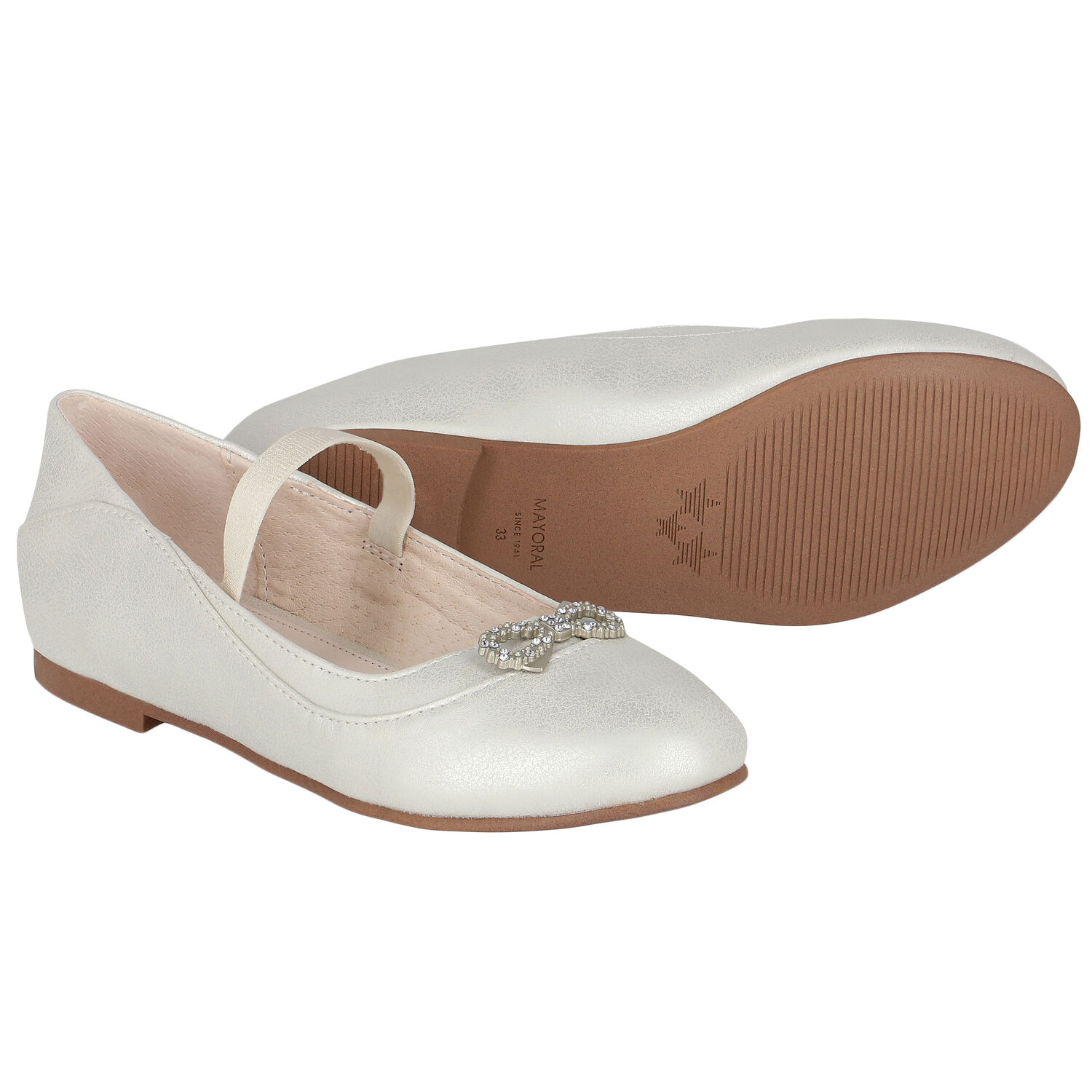 حذاء بنات بفيونكة باللون الفضي, 3, hi-res