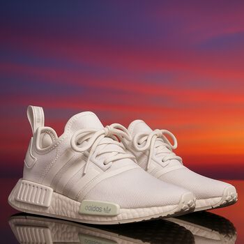White NMD R1 J Trainers