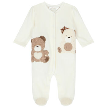 Ivory Teddy Bear Babygrow