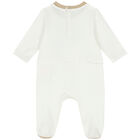 طقم أفرول بالشعار باللون الأبيض, 1, hi-res