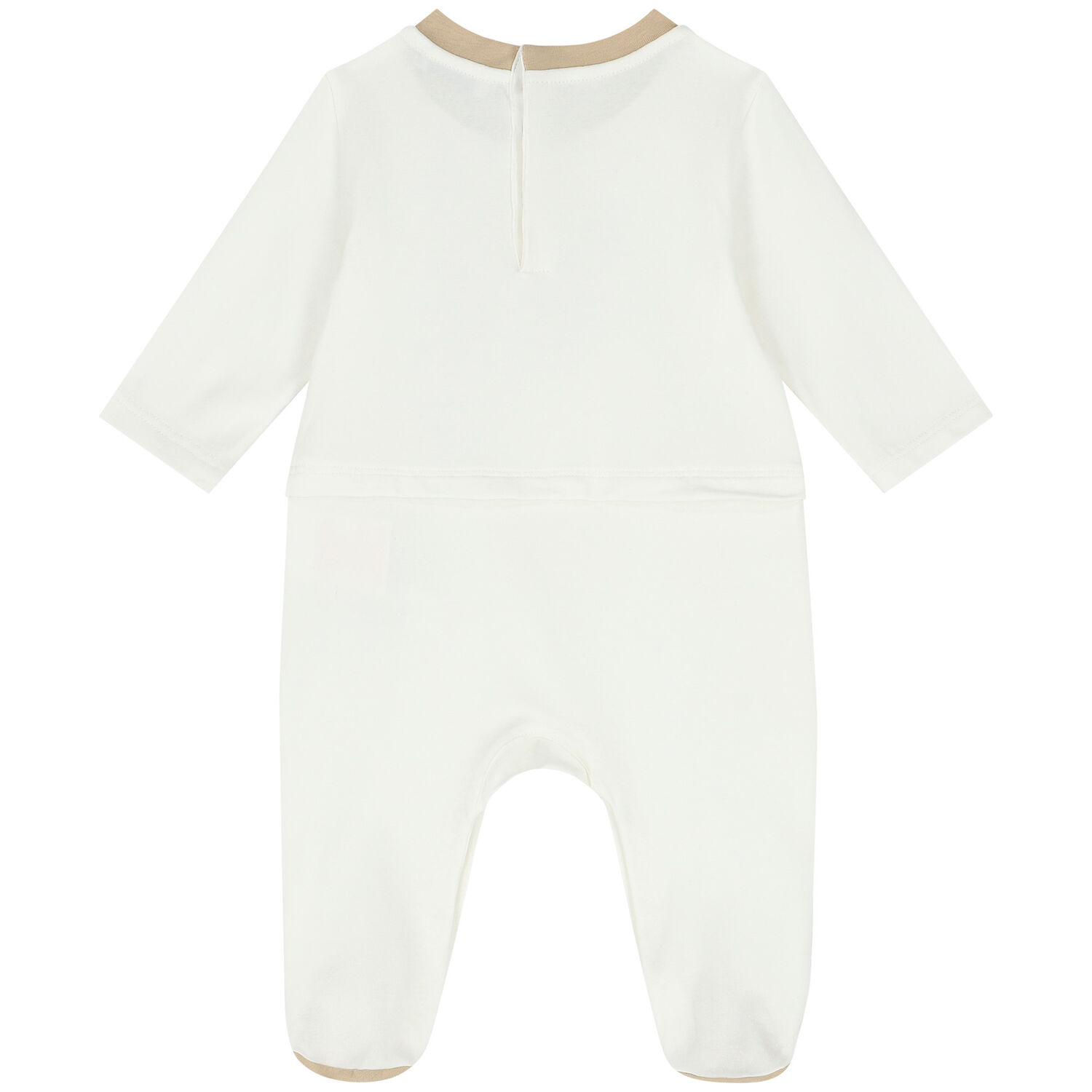 طقم أفرول بالشعار باللون الأبيض, 1, hi-res