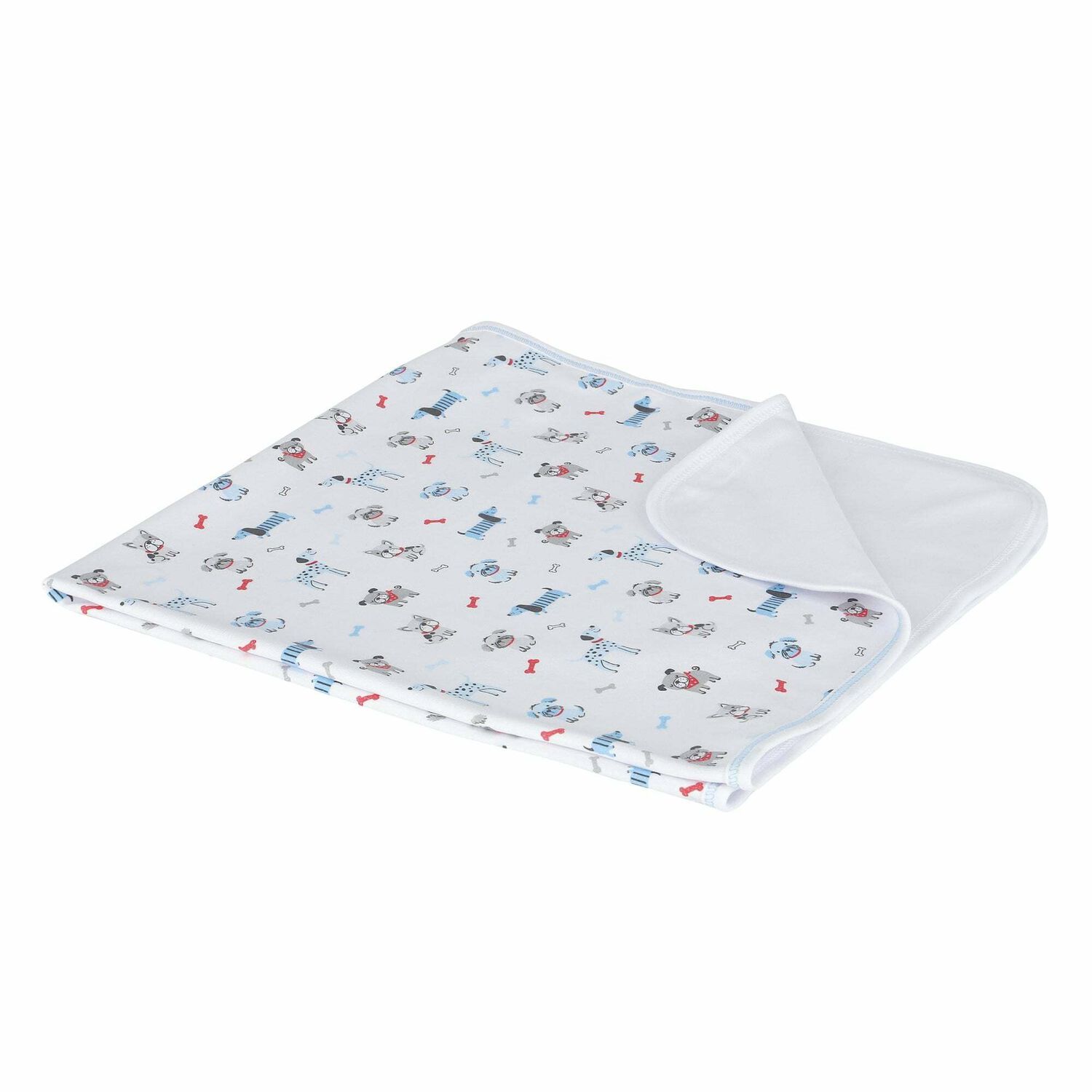 Baby Boys White Dogs Blanket, 1, hi-res