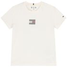 Girls Ivory Embellished Logo T-Shirt, 3, hi-res
