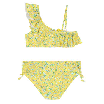 Girls Yellow Floral Bikini