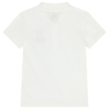 قميص اولاد بولو بشعار تيدى بير باللون الابيض 