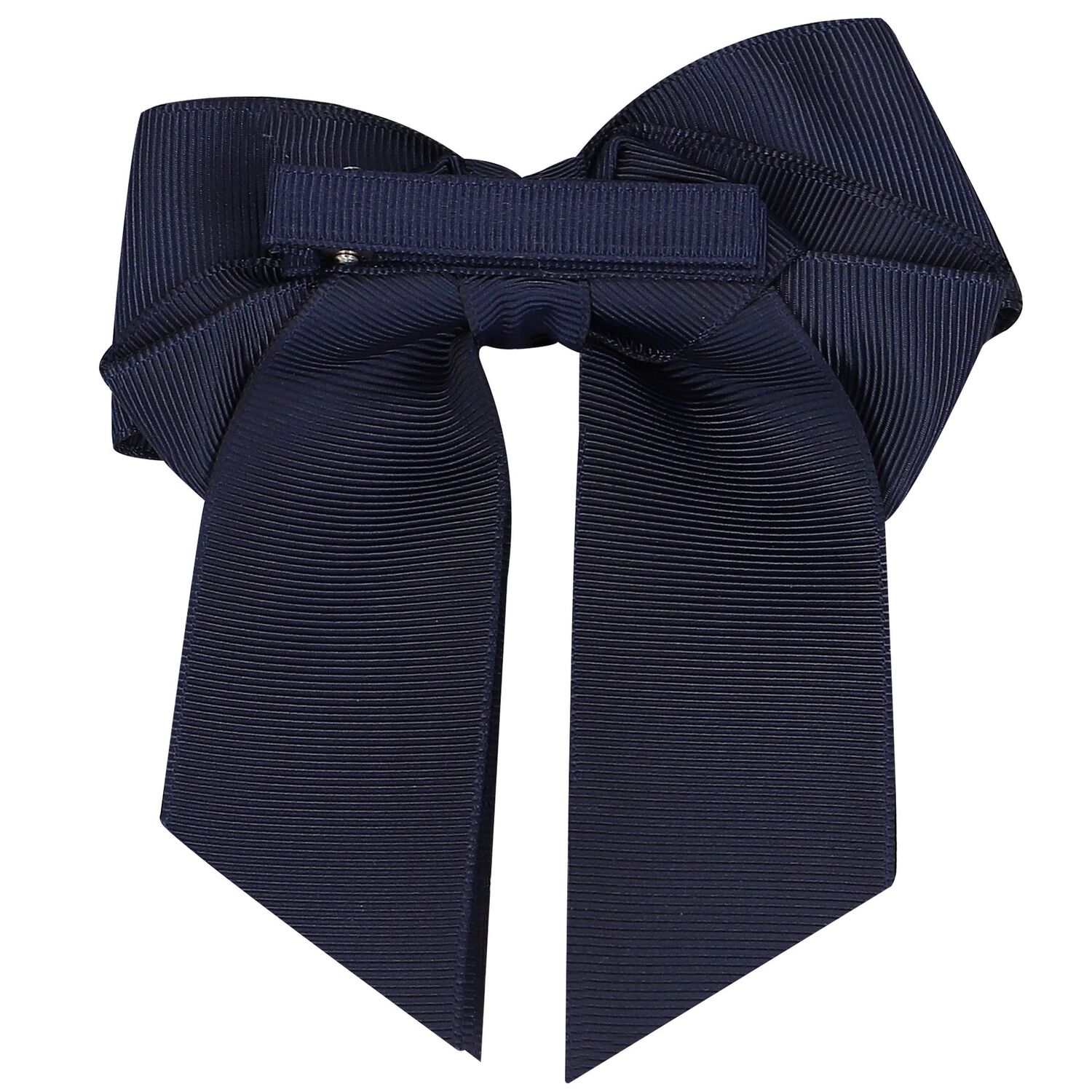 Girls Navy Blue Ribbon Bow Hair Clip, 3, hi-res image number null