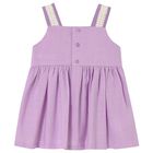 Younger Girls Lilac & Ivory Flower Dress, 1, hi-res