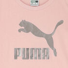 تيشيرت بالشعار باللون الوردي للبنات, 1, hi-res