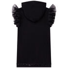 فستان هودي بالشعار باللون الأسود للعيد, 1, hi-res