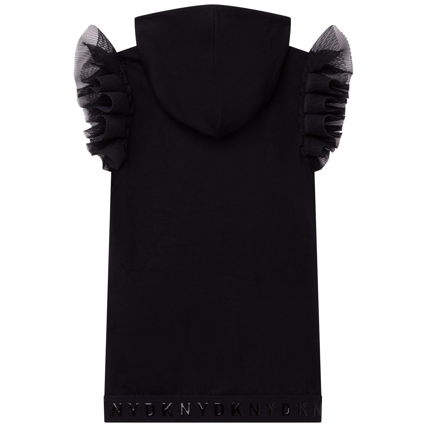 فستان هودي بالشعار باللون الأسود للعيد, 1, hi-res