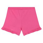 Younger Girls Ivory & Pink Teddy Bear Logo Shorts Set, 2, hi-res