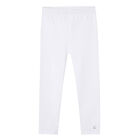 Girls White Logo Leggings, 3, hi-res
