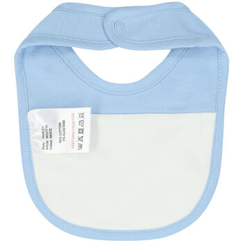 Baby Boys Blue & White Logo Bib