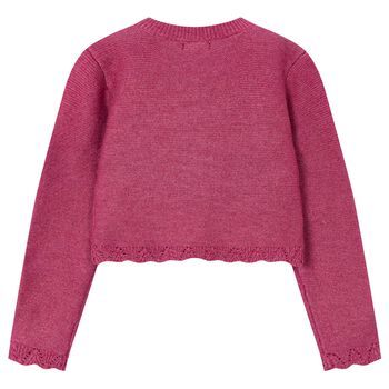 Girls Pink Knitted Cardigan