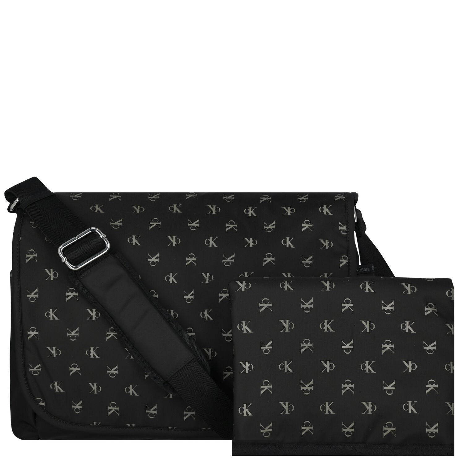 Black logo Baby Changing Bag, 1, hi-res