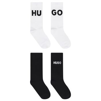 Boys Black & White Logo Socks (2 Pack)