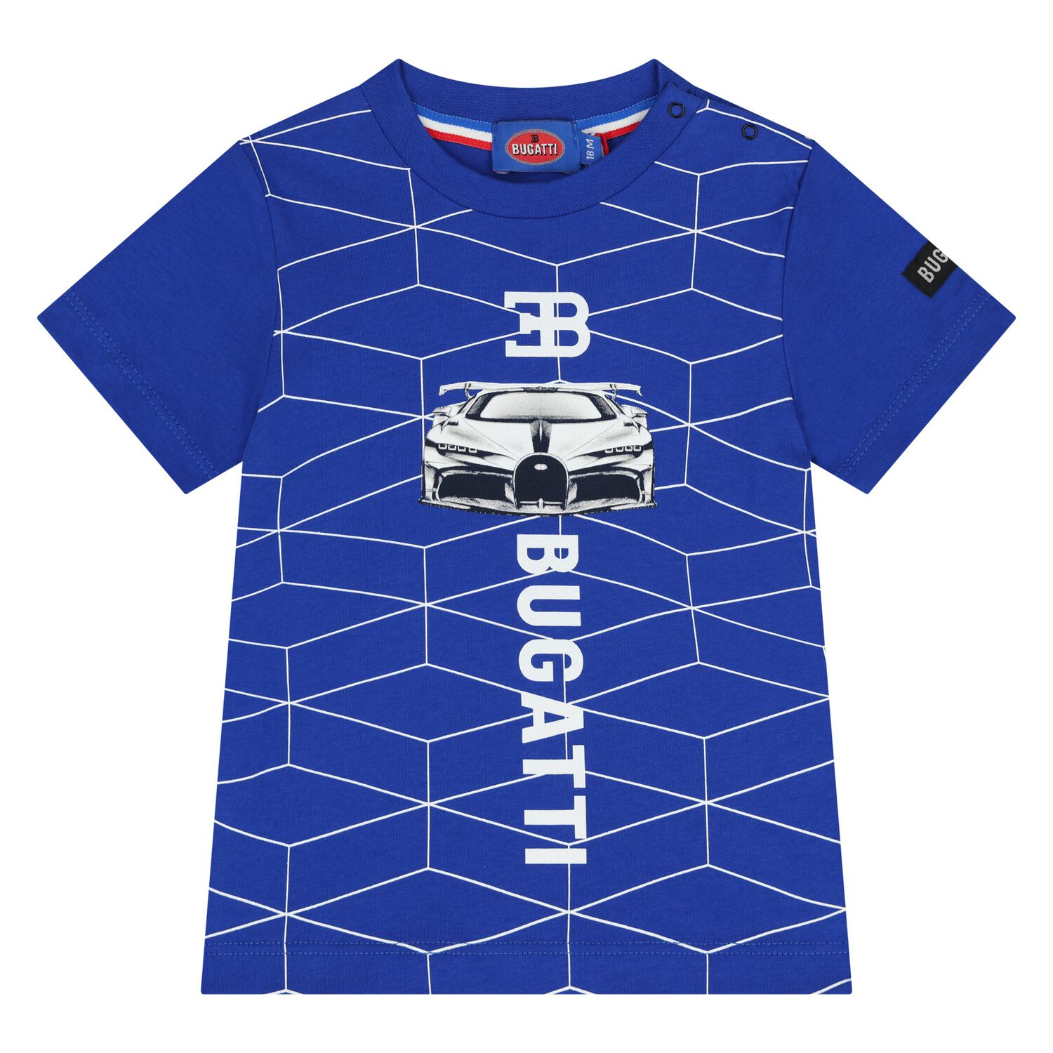 تي شيرت أولاد بالشعار باللون الأزرق, 2, hi-res