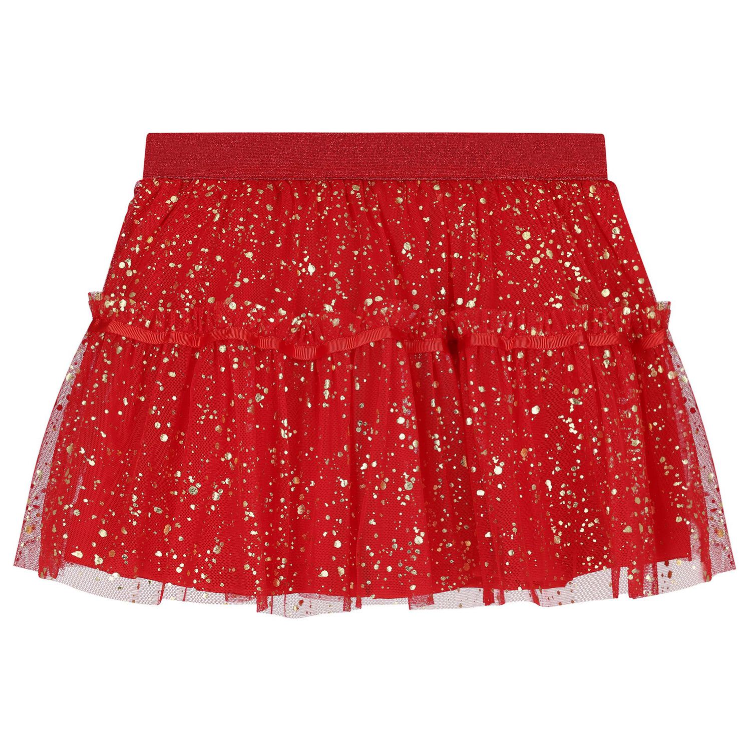 Girls White & Red Tulle Skirt Set, 1, hi-res image number null
