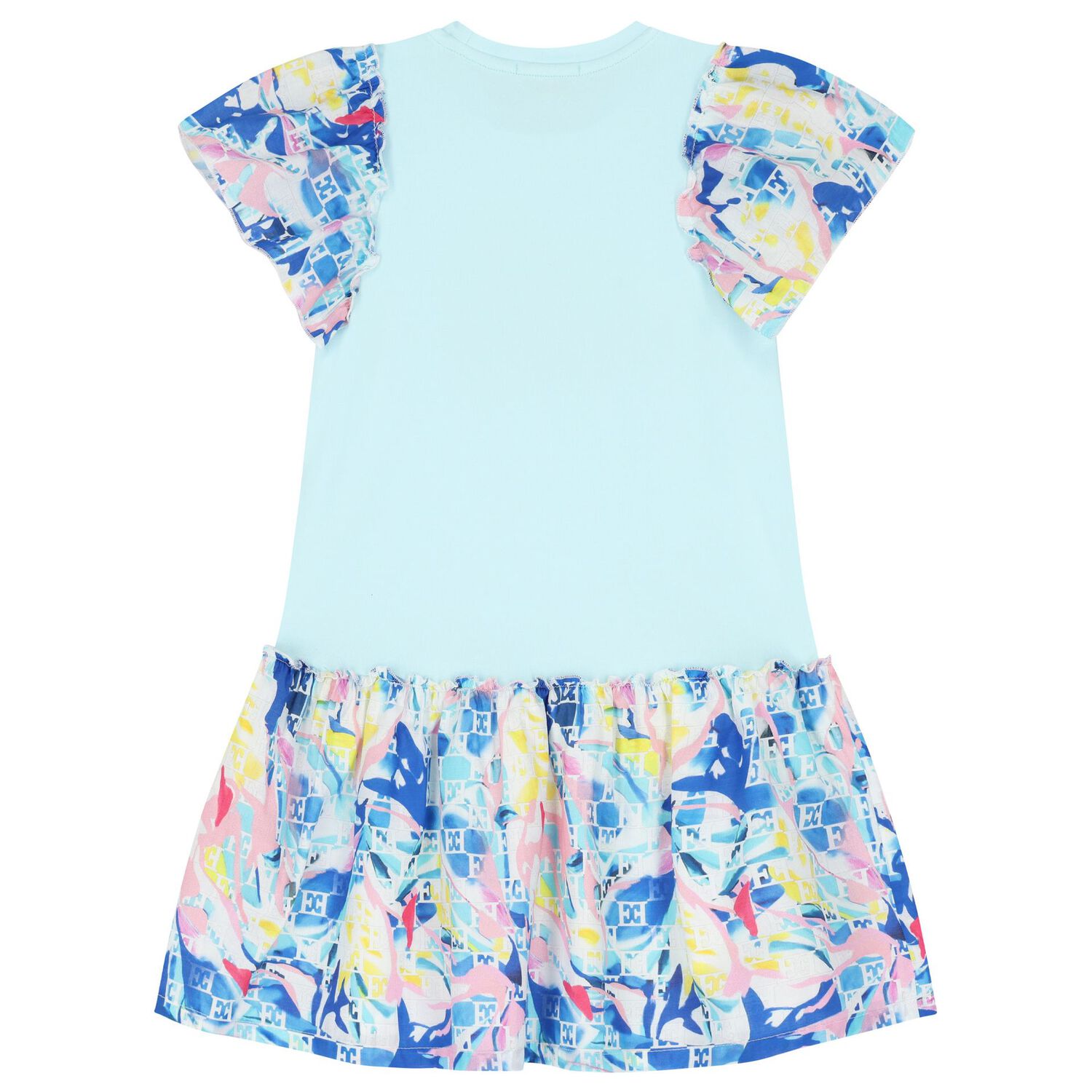 Girls Blue Logo Dress, 1, hi-res