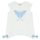 Girls White & Blue Butterfly Leggings Set, 1, hi-res