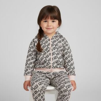 Girls Pink & Black Logo Tracksuit