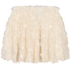 طقم تنورة مزينة باللونين الأبيض والبيج للبنات, 1, hi-res
