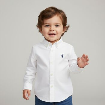 Baby Boys White Logo Shirt