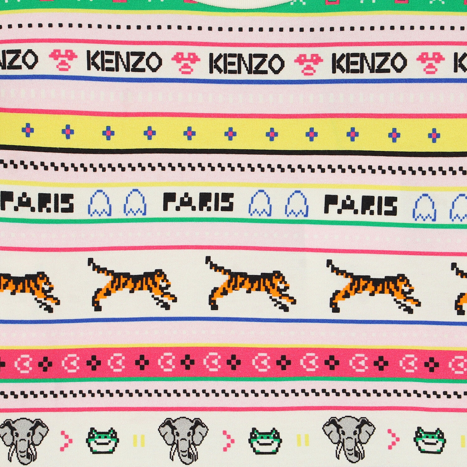 Girls Multi-Coloured Striped T-Shirt, 1, hi-res