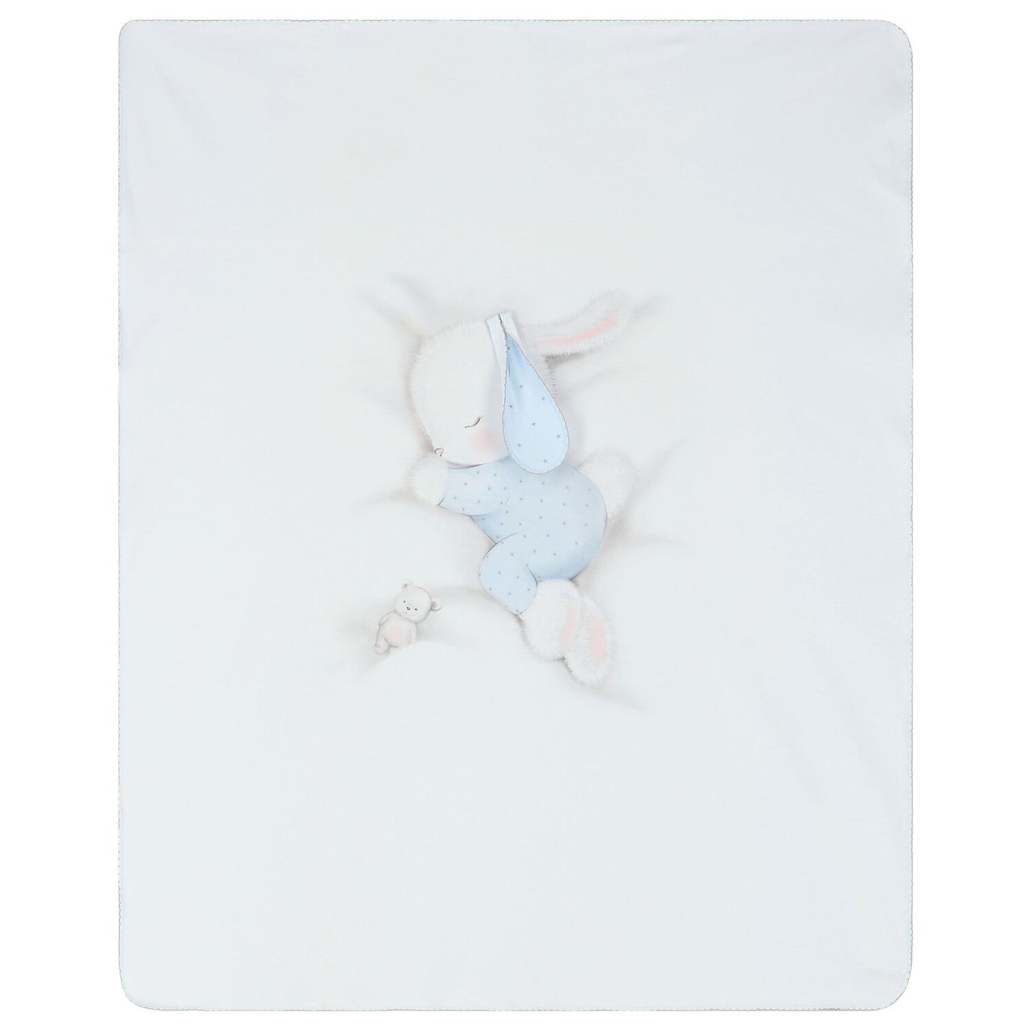 طقم بطانية أولاد بطبعة الأرنب باللون الأبيض والأزرق, 2, hi-res image number null