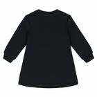 Girls Navy Logo Sweatshirt Dress, 1, hi-res