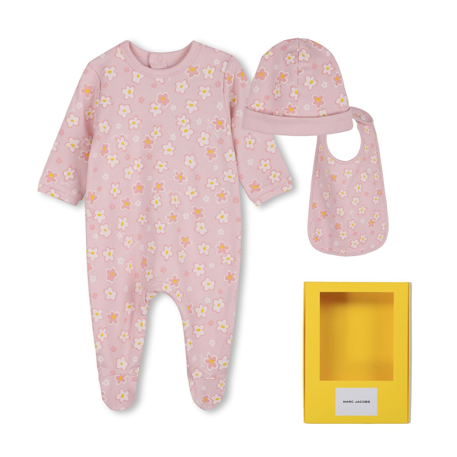 Baby Girls Pink Daisy Logo Babygrow Gift Set, 1, hi-res