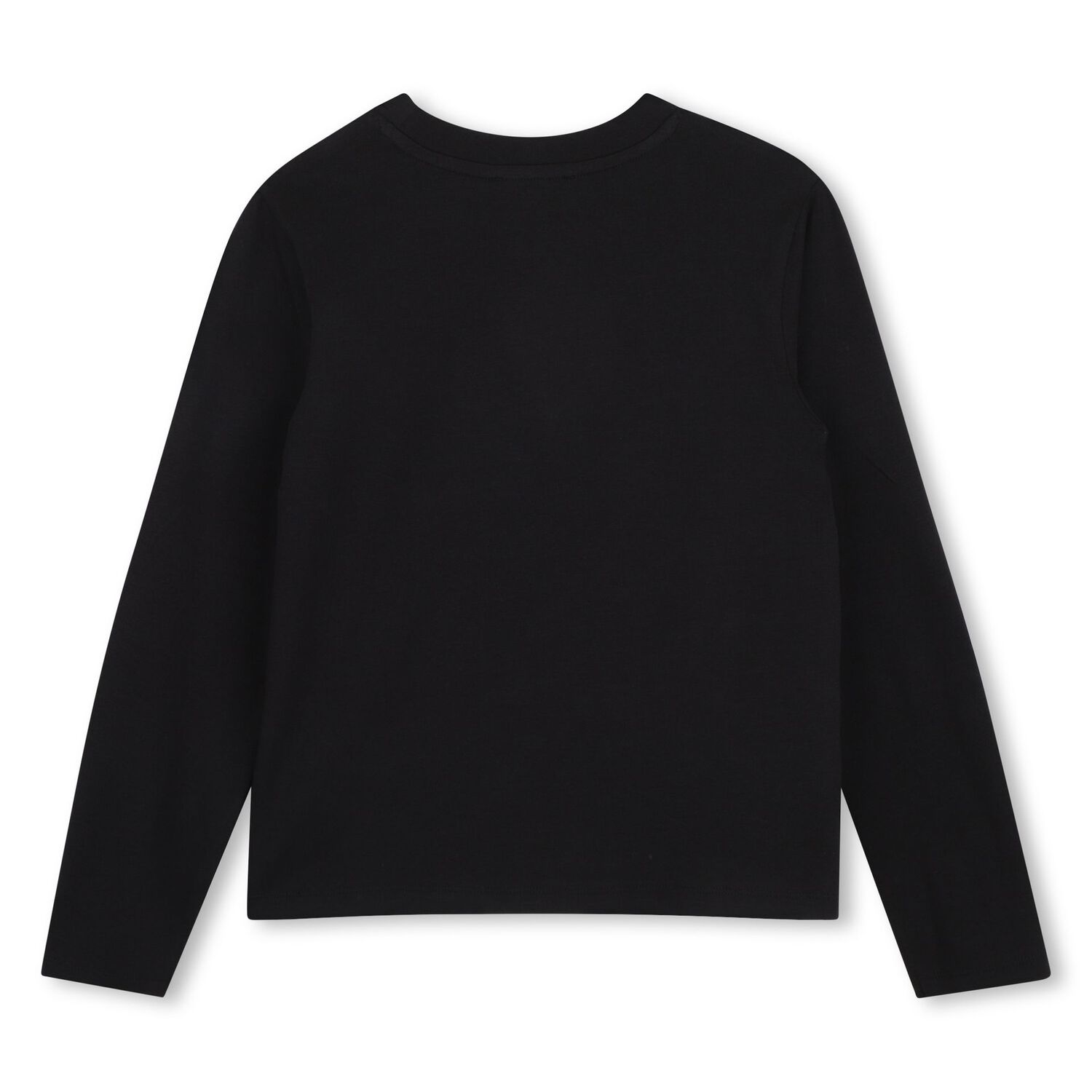 Girls Black Embellished Logo Long Sleeve Top, 1, hi-res