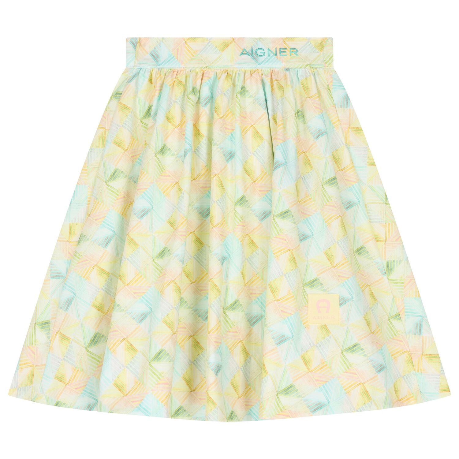 Girls Green & Blue Logo Skirt, 1, hi-res image number null