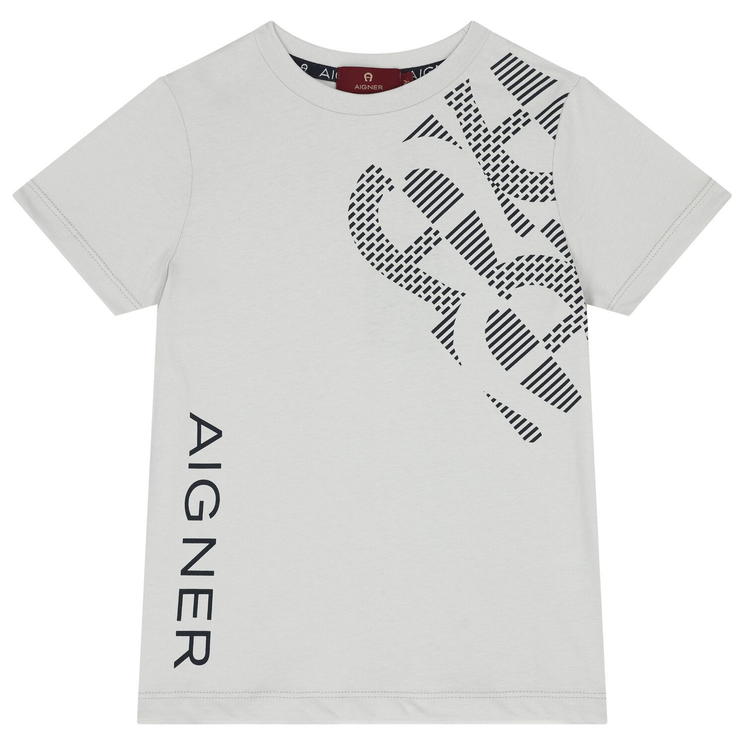 تيشيرت أولاد بالشعار باللون الرمادي, 2, hi-res image number null